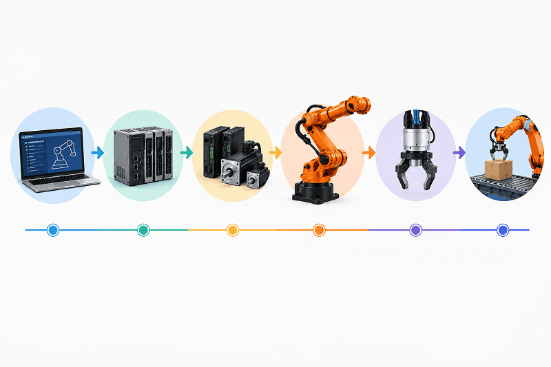 How do industrial robots work