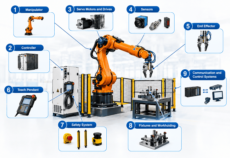 Main components of an industrial robot